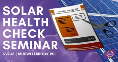 The Solar Health Check Seminar - 17 9 18 At Muswellbrook RSL