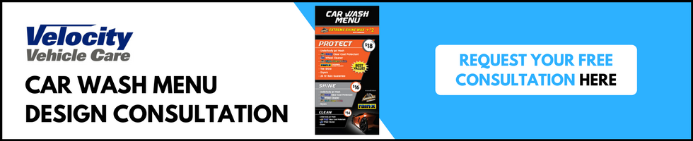 car wash menu
