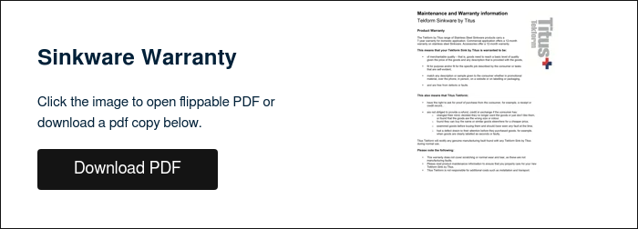 Sinkware Warranty &nbsp; Click the image to open flippable PDF or download a pdf copy below. &nbsp;