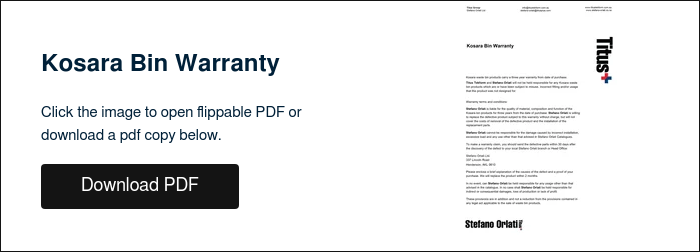 Kosara Bin Warranty &nbsp; Click the image to open flippable PDF or download a pdf copy below. &nbsp;