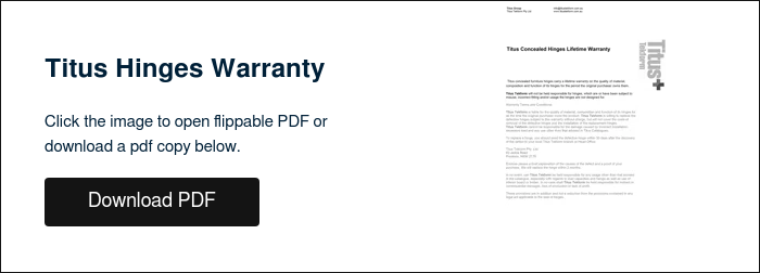 Titus Hinges Warranty &nbsp; Click the image to open flippable PDF or download a pdf copy below. &nbsp;