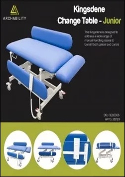 Kingsdene Change Table Product Specification Flyer - Junior